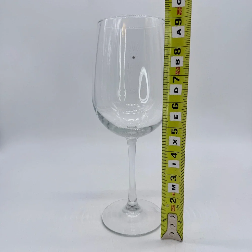 Etched Lighthouse Wine Glass with Rhinestone‎ Detail Coastal Nautical Stemware